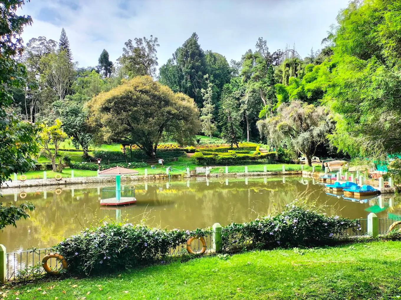 Sim's Park in Coonoor with terraced garden, trees and central pathway