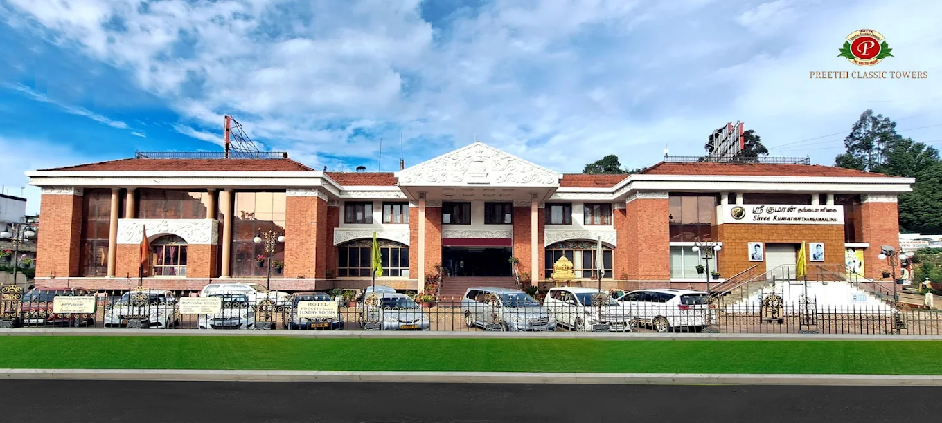 Front exterior of Hotel Preethi Classic Towers in Ooty