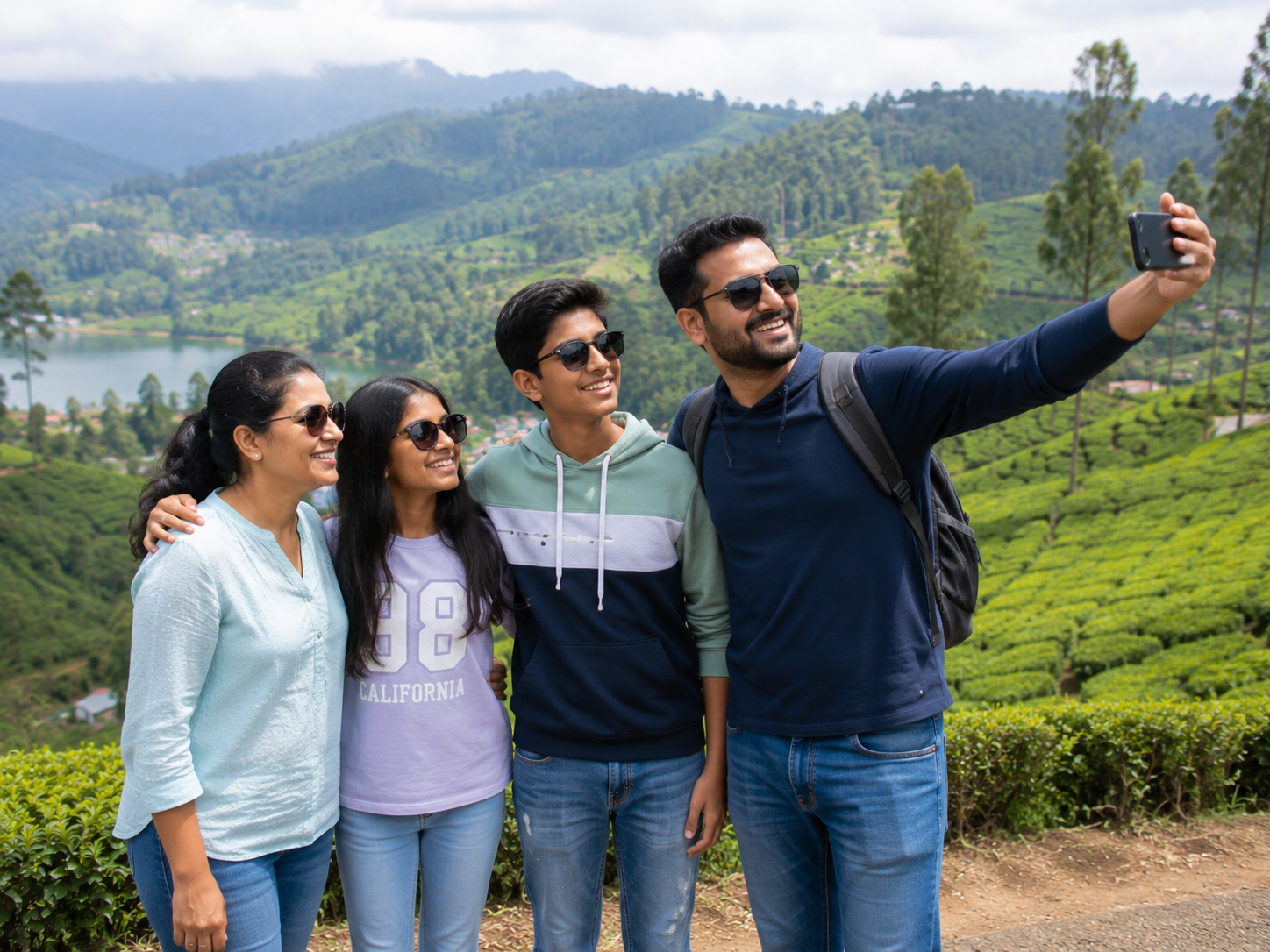 Teenagers at an Ooty viewpoint