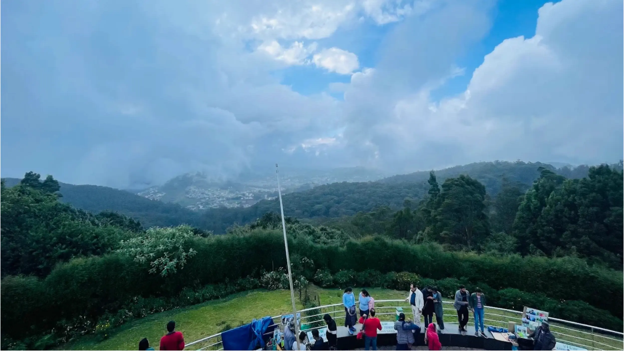 View from Doddabetta Peak overlooking Ooty and Nilgiri hills