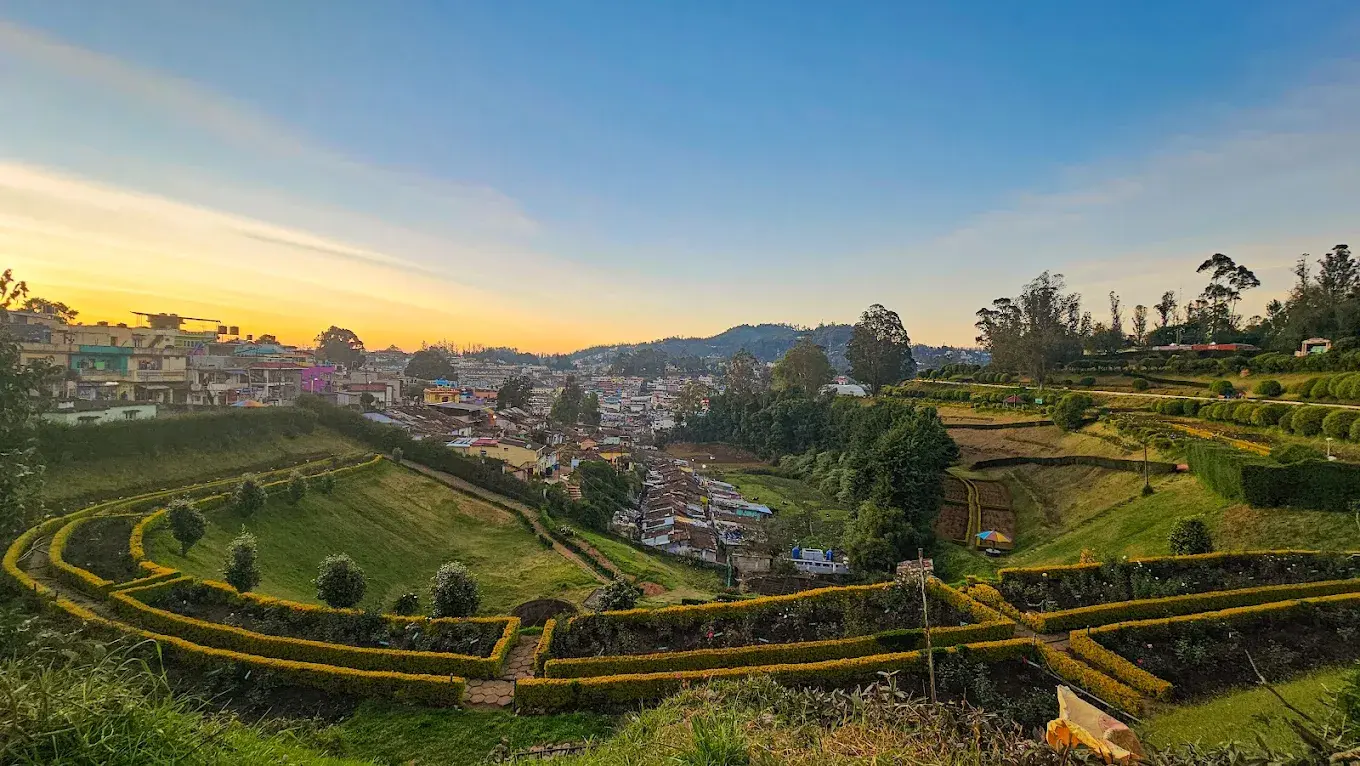 Government Rose Garden, Ooty Government Rose Garden in Ooty — multi-terrace rose displays on Elk Hill